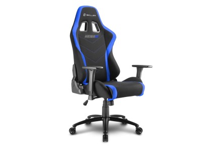 Sharkoon Skiller Sgs2 Sedia Gaming In Tessuto, Braccioli E Schienale Regolabili, Telaio Acciaio, Doppio Cuscino Supporto Cervicale E Lombare, Black/Blue