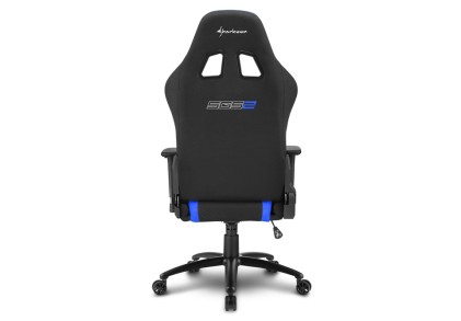 Sharkoon Skiller Sgs2 Sedia Gaming In Tessuto, Braccioli E Schienale Regolabili, Telaio Acciaio, Doppio Cuscino Supporto Cervicale E Lombare, Black/Blue