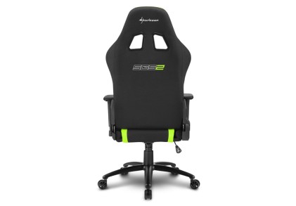 Sharkoon Skiller Sgs2 Sedia Gaming In Tessuto, Braccioli E Schienale Regolabili, Telaio Acciaio, Doppio Cuscino Supporto Cervicale E Lombare, Green