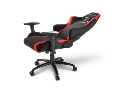 Sharkoon Skiller Sgs2 Sedia Gaming In Tessuto, Braccioli E Schienale Regolabili, Telaio Acciaio, Doppio Cuscino Supporto Cervicale E Lombare, Black/Red