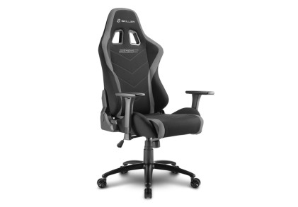 Sharkoon Skiller Sgs2 Sedia Gaming In Tessuto, Braccioli E Schienale Regolabili, Telaio Acciaio, Doppio Cuscino Supporto Cervicale E Lombare, Black/Grey