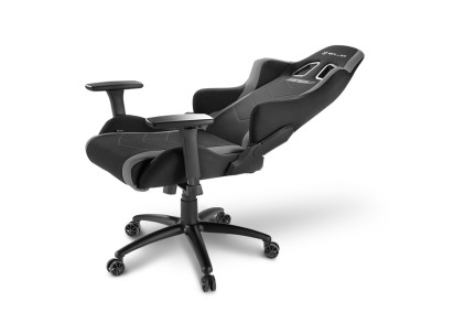 Sharkoon Skiller Sgs2 Sedia Gaming In Tessuto, Braccioli E Schienale Regolabili, Telaio Acciaio, Doppio Cuscino Supporto Cervicale E Lombare, Black/Grey
