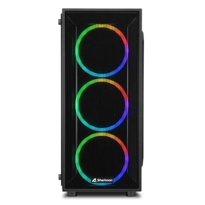Sharkoon Case Tg4M Rgb Atx Vetro Temperato 6 Slot Espansione, 3X120Mm Fan Front, 1X120Mm Fan Rear