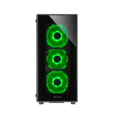 Sharkoon Case Tg5, Atx, 2Xusb2 ,2Xusb3, 7 Slots, 3X120 Led Front 1X120 Rear, Window Vetro Temperato, Green