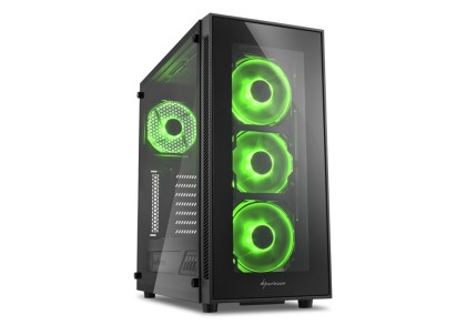 Sharkoon Case Tg5, Atx, 2Xusb2 ,2Xusb3, 7 Slots, 3X120 Led Front 1X120 Rear, Window Vetro Temperato, Green