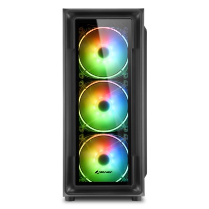 Sharkoon Case Tk4 Rgb 7 Slot Espansione, Pannello Frontale Vetro Temperato, 3 Porte, 3Xusb2.0/3.0, I