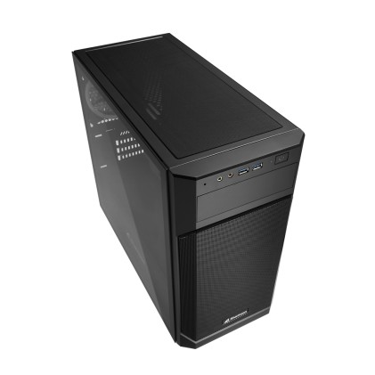 Sharkoon Case Micro-Atx 2Xusb 3.0, Vetro Temperato, 2X120Mm Fan Front, 1X120Mm Fan Rear, 4 Slot Espa