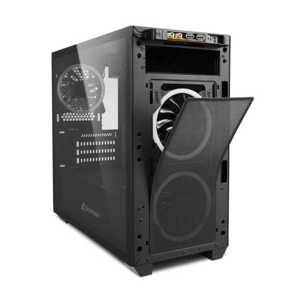 Sharkoon Case Micro-Atx 2Xusb 3.0, Vetro Temperato, 2X120Mm Fan Front, 1X120Mm Fan Rear, 4 Slot Espa