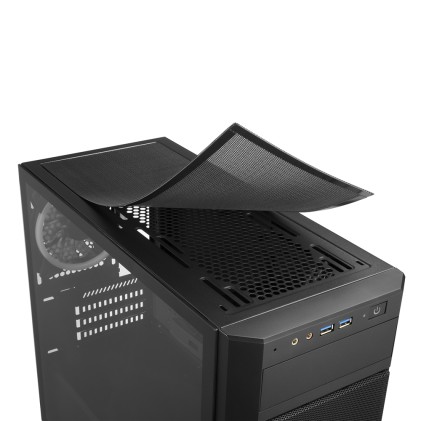 Sharkoon Case Micro-Atx 2Xusb 3.0, Vetro Temperato, 2X120Mm Fan Front, 1X120Mm Fan Rear, 4 Slot Espa