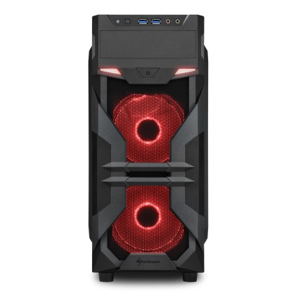 Sharkoon Case Vg7-W Red, Atx, 2Xusb3, 6 Slots, 2X120 Led Front 1X120 Rear, Window Acrilic,