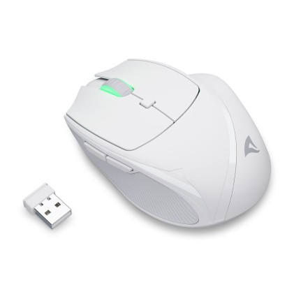 Sharkoon Mouse Wireless Officepal, Ergonomico, Bianco