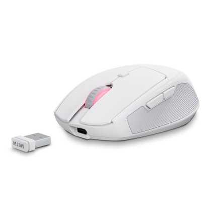 Sharkoon Mouse Wireless Officepal, Ergonomico, Bianco