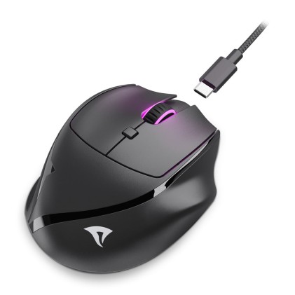 Sharkoon Mouse Wireless Officepal, Ergonomico, Nero