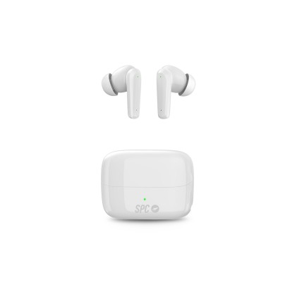 Cuffie In-Ear Bluetooth 5.2 TWS SPC Ether 2 Pro - Vivavoce - Assistente vocale - Connettività con 2 Dispositivi contemporaneamente - Autonomia fino a 26 Ore con Custodia di Ricarica - Touch Control - Colore Bianco