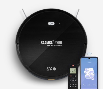 SPC Baamba Gyro Pro Suction 4400 Robot aspirapolvere intelligente 4 in 1 4400 Pa - Spazza, aspira, lava e strofina - Batteria 5200 mAh - 6 modalit&agrave; di pulizia