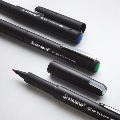 STABILO dr!ver penna tecnica Medio Nero, Blu, Verde, Rosso 4 pz