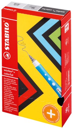 STABILO worker+ colorful Penna stick a sfera Rosso 10 pz