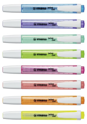 STABILO swing cool Pastel evidenziatore 8 pz Punta smussata Blu, Verde, Arancione, Rosa, Rosso, Viola, Giallo