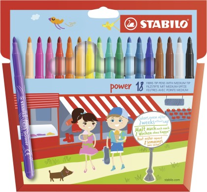 STABILO power marcatore Vivido Multicolore 18 pz