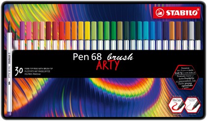 STABILO Pen 68 brush ARTY marcatore Multicolore 30 pz