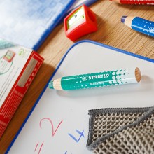 Stabilo MARKdry Pennarello per lavagna - Mina XXL da 10 mm - Legno certificato 100% CFRP - Colore rosso