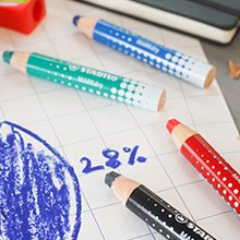 Stabilo MARKdry Pennarello per lavagna - Mina XXL da 10 mm - Legno certificato 100% CFRP - Colore rosso