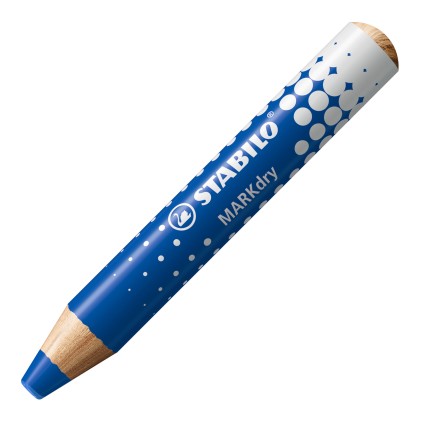 Stabilo MARKdry Pennarello per lavagna - Mina XXL da 10 mm - Legno certificato 100% CFRP - Colore blu