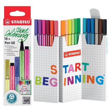 STABILO Pen 68 marcatore Medio Multicolore 18 pz