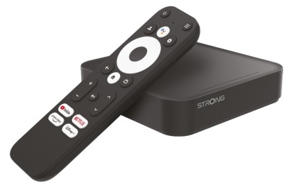 Strong Box Google Per Android Tv 4K Uhd 12V Remote Control Nero