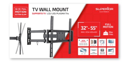 Staffa Tv/Monitor 32/55 Bk New Max 35Kg Max Vesa 400*400 Snodo180?