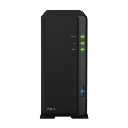 Synology Nas Tower 1Bay 2.5"/3.5" Ssd/Hdd Sata Max 16Tb, Realtek Rtd1296 4Core 1.4Ghz, 1Gb Ddr4, 1Xgigabit, 2Xusb 3.0