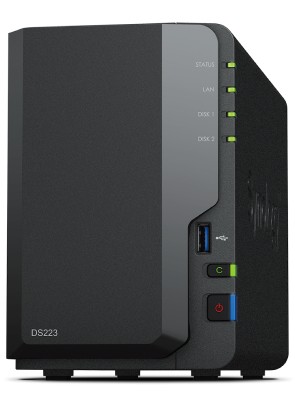 Synology Nas Tower 2Bay 2.5&#34;/3.5&#34; Hdd Sata Cpu Realtek Rtd1619B + 2Gb Ram Ddr4 + 2X Gigabit + X3 Usb