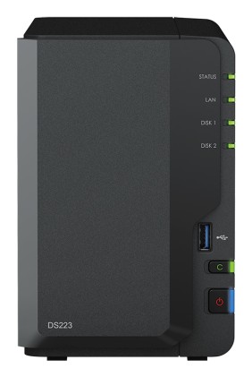 Synology Nas Tower 2Bay 2.5&#34;/3.5&#34; Hdd Sata Cpu Realtek Rtd1619B + 2Gb Ram Ddr4 + 2X Gigabit + X3 Usb