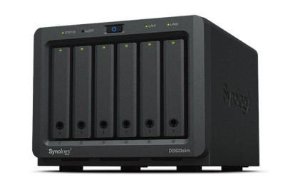 Synology Nas Tower 6Bay 2.5" Ssd/Hdd Sata, Intel Celeron J3355 2Core 2,0 Ghz, 2Gb Ddr3L (Up To 6Gb), 2Xgigabit, 2Xusb 3.0