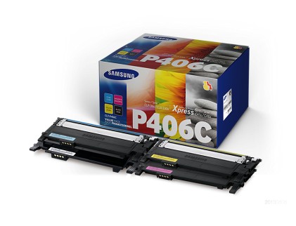 ORIGINALE Samsung Multipack nero / ciano / magenta / giallo CLT-P406C SU375A rainbow kit