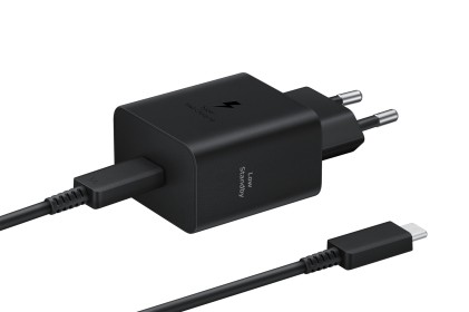 Samsung EP-T4511 Caricabatterie originale 45W Super Fast Charging, Porta USB-C (con Cavo), Nero