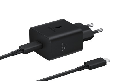 Samsung EP-T4511 Caricabatterie originale 45W Super Fast Charging, Porta USB-C (con Cavo), Nero