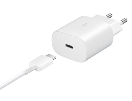 Carica Batteria Samsung Ep-Ta800Xw Fc Usb-C + Cavo 1M Usb-C White