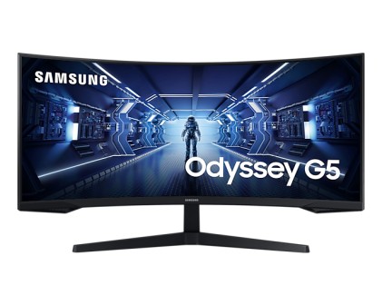 SAMSUNG LC34G55TWWR Odyssey G5 34inch 21:9 UWQHD 3440x1440 250cm/m2 3000:1 1ms 165Hz 1.000R DP HDMI black