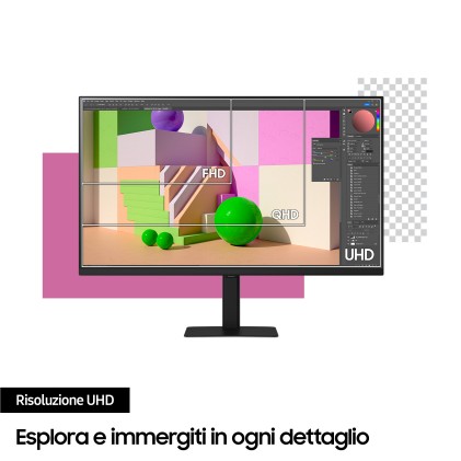 Samsung Monitor 27 Led Ips 16:9 4K Uhd 5Ms 350 Cdm, Dp/Hdmi, Viewfinity S7 S27D700