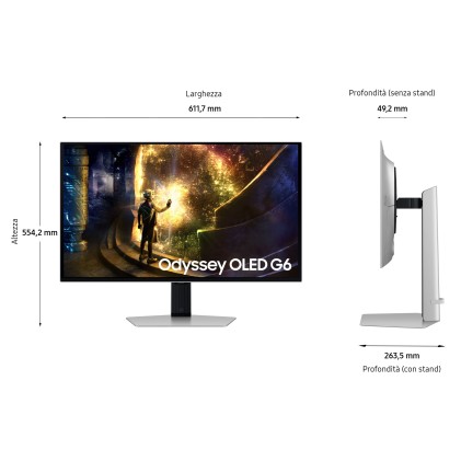 Mon 27Oled Qhd Hdmi Dp 240Hz Ls27Dg610Suxen Pivot Reg Altezza