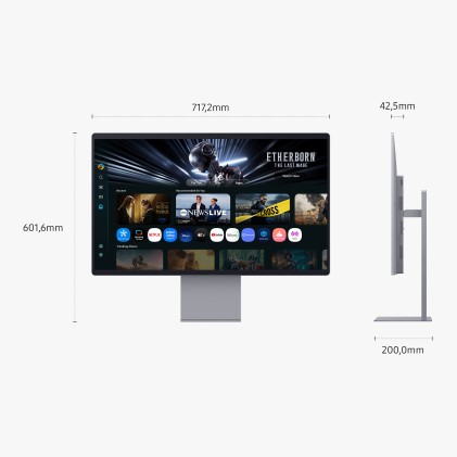 Samsung Smart Monitor 32 Oled 16:9 4K Uhd 0,03Ms 250 Cdm 165Hz, Pivot, Dp/Hdmi, Multimediale, Smart Monitor M9