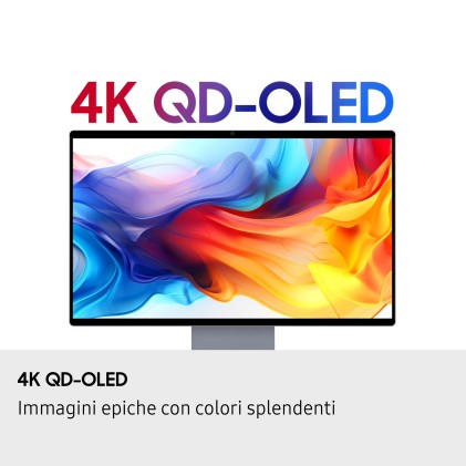Samsung Smart Monitor 32 Oled 16:9 4K Uhd 0,03Ms 250 Cdm 165Hz, Pivot, Dp/Hdmi, Multimediale, Smart Monitor M9
