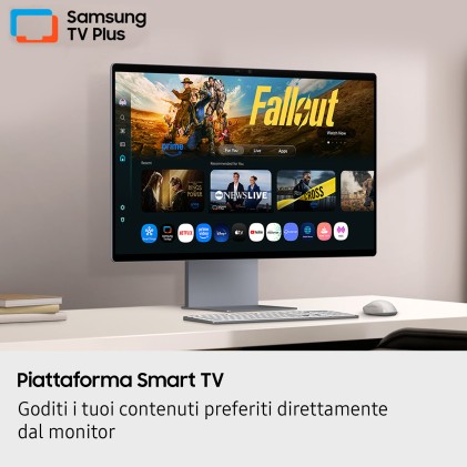 Samsung Smart Monitor 32 Oled 16:9 4K Uhd 0,03Ms 250 Cdm 165Hz, Pivot, Dp/Hdmi, Multimediale, Smart Monitor M9