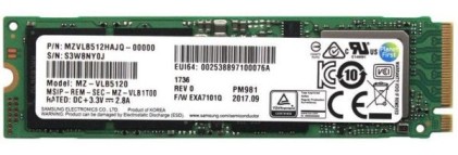 HD SSD M.2 512GB Samsung PM981 NVMe, PCIe Typ 2280, bulk