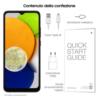 Sm Samsung Galaxy A03 Black 6,5" 4+64Gb Ds Ita
