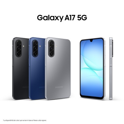 Samsung Galaxy A17 5G, Android 15, Display sAMOLED 6.7", 8GB RAM, 256GB, Batteria 5.000 mAh, Resistenza IP54, Memoria espandibile fino a 2TB, Black