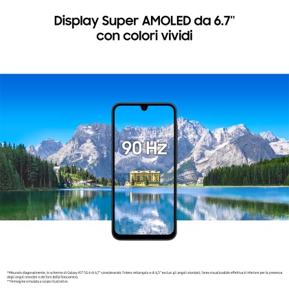 Samsung Galaxy A17 5G, Android 15, Display sAMOLED 6.7", 8GB RAM, 256GB, Batteria 5.000 mAh, Resistenza IP54, Memoria espandibile fino a 2TB, Black