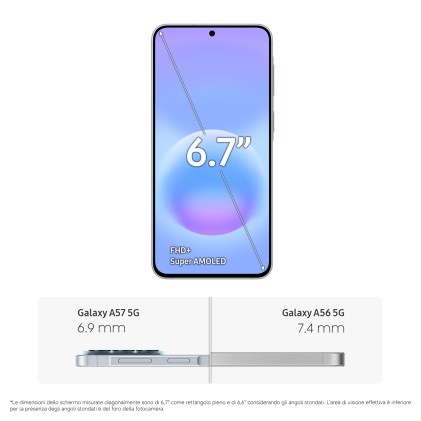 Samsung Smartphone A57 5G Ds Sm-A576B 8+128 Ita Icy Blue
