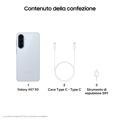 Samsung Smartphone A57 5G Ds Sm-A576B 8+128 Ita Icy Blue
